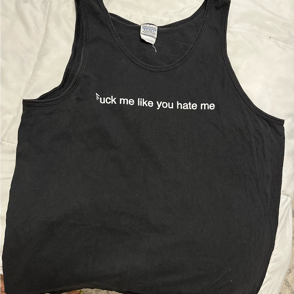 Black Graphic Tank Top